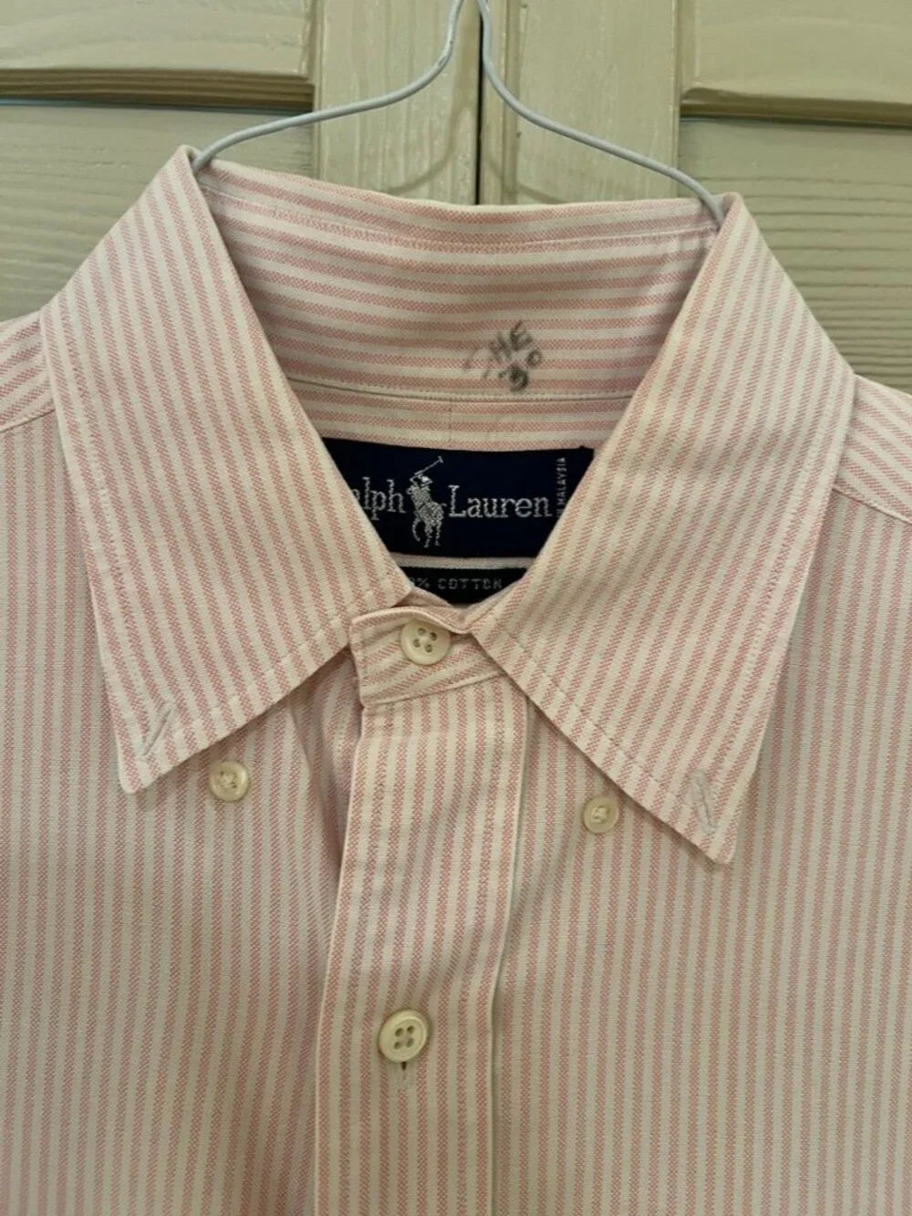 Ralph Lauren Polo 100% Cotton Dress Shirt Men’s 15 1/2 33 PINK STRIPES